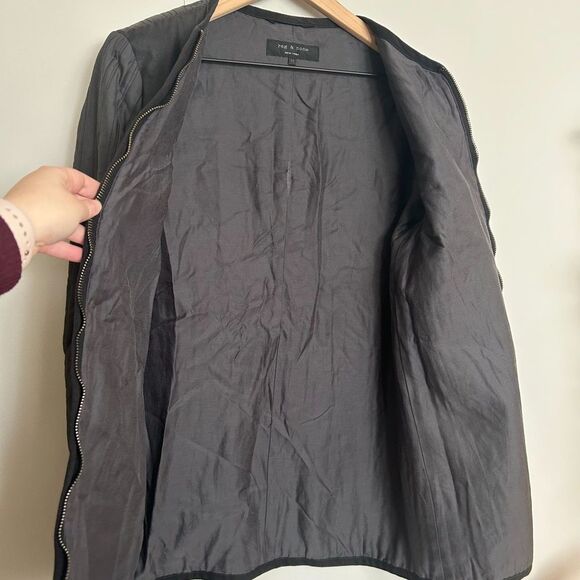 Rag & Bone Waxed Canvas Pocket Double 2-in-1 Parka Jacket w/ Fur Hood - Picture 14 of 16